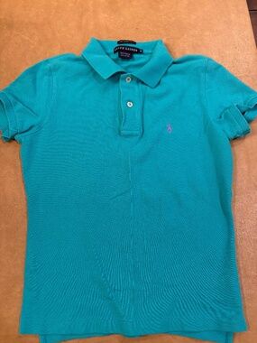 Y2K VINTAGE WOMEN'S RALPH LAUREN BLUE POLO SHIRT